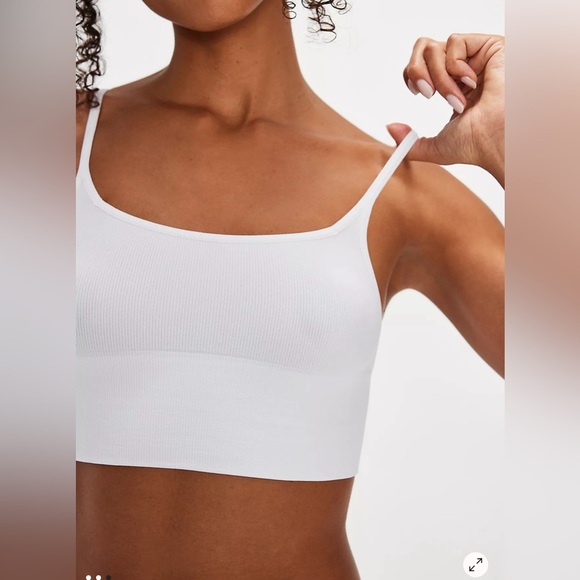 Free People Andi Square Neck Crop Top Bralette White Size M/L NWT - Picture 11 of 11